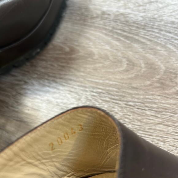 Vintage 90s Kenneth Cole NY Brown Leather Platform Wedge Sandals 7B Italy - Picture 8 of 9